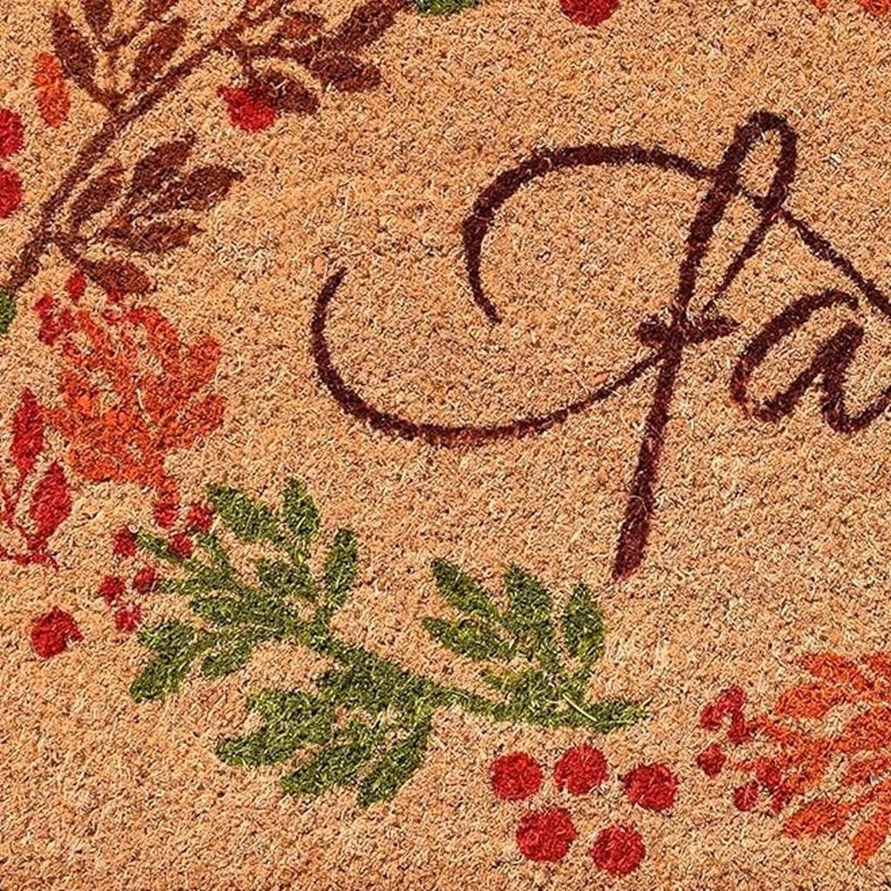 17" X 29" Natural Green And Orange Fall Leaves Coir Outdoor Door Mat — view 9