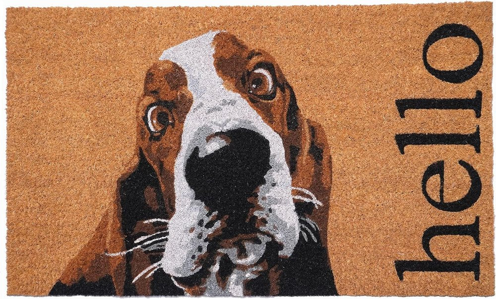 17" X 29" Natural And Red Coir Dog Outdoor Door Mat — view 1