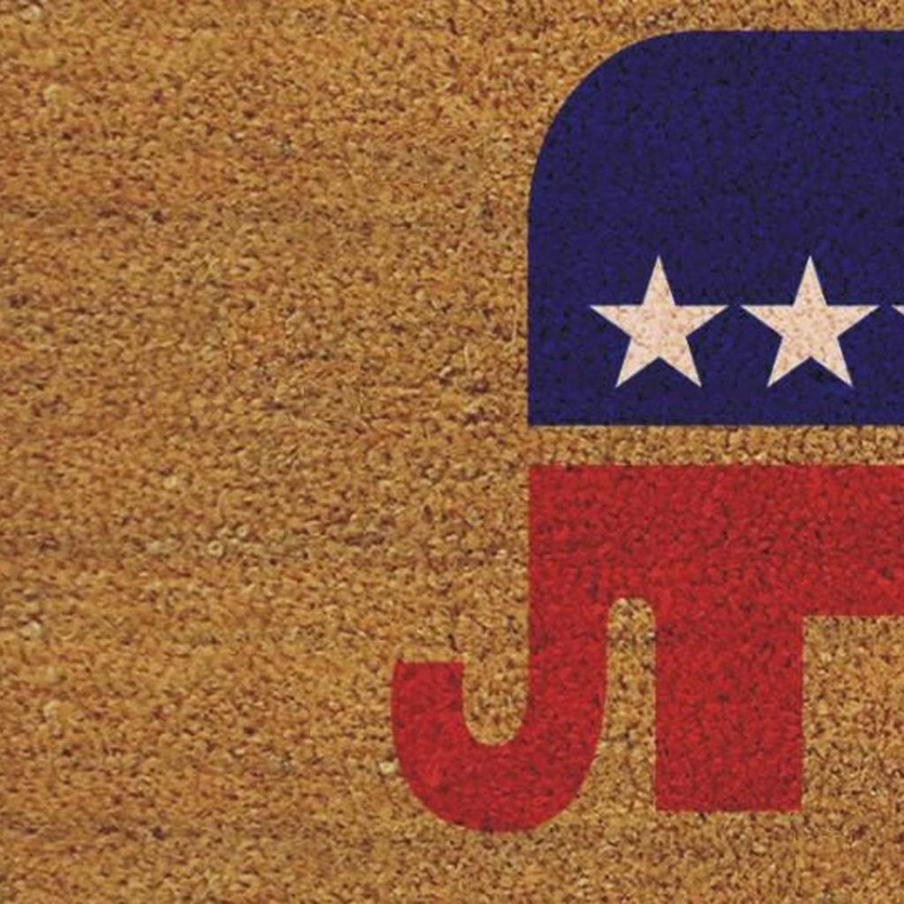 17" X 29" Natural Red White And Blue Republican Coir Outdoor Door Mat — view 2