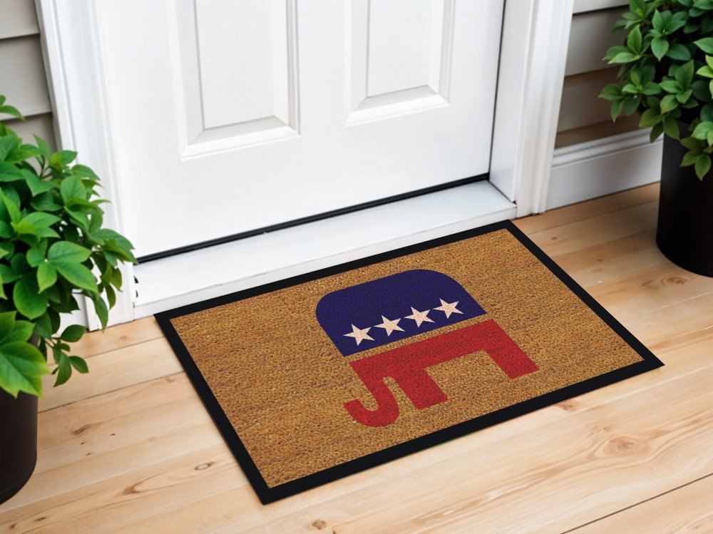 17" X 29" Natural Red White And Blue Republican Coir Outdoor Door Mat — view 5