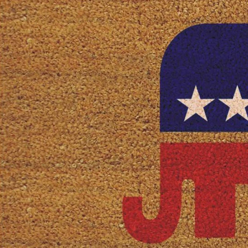 17" X 29" Natural Red White And Blue Republican Coir Outdoor Door Mat — view 6
