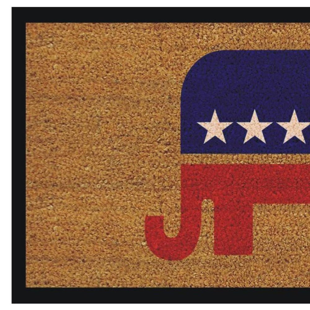17" X 29" Natural Red White And Blue Republican Coir Outdoor Door Mat — view 7