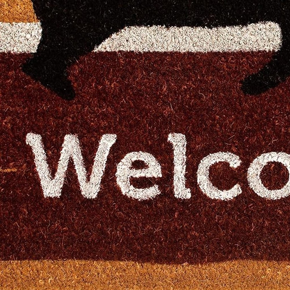 17" X 29" Natural Black And Brown Bear Welcome Outdoor Coir Door Mat — view 2