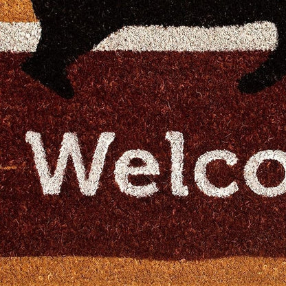 17" X 29" Natural Black And Brown Bear Welcome Outdoor Coir Door Mat