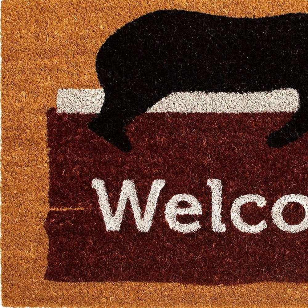 17" X 29" Natural Black And Brown Bear Welcome Outdoor Coir Door Mat — view 3