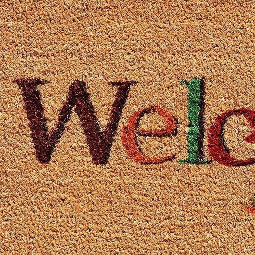 17" X 29" Natural And Orange Fall Leaves Welcome Coir Outdoor Door Mat HomeRoots