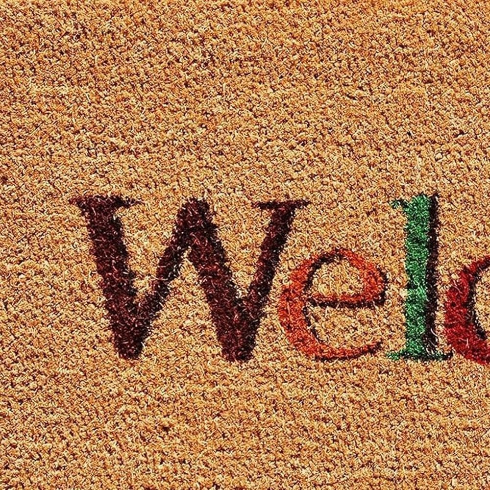 17" X 29" Natural And Orange Fall Leaves Welcome Coir Outdoor Door Mat — view 6