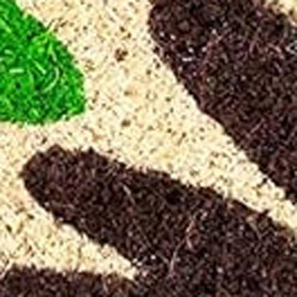 17" X 29" Natural Blue Green And Orange  Floral Outdoor Coir Door Mat HomeRoots