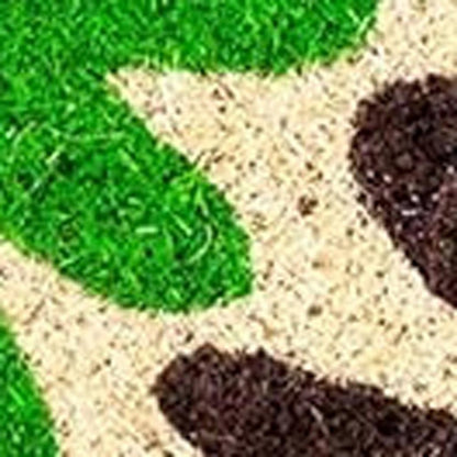 17" X 29" Natural Blue Green And Orange  Floral Outdoor Coir Door Mat HomeRoots