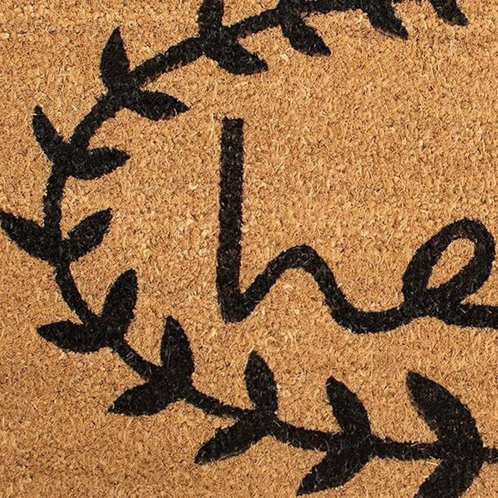 17" X 29" Natural And Black Hello Outdoor Coir Door Mat — view 3