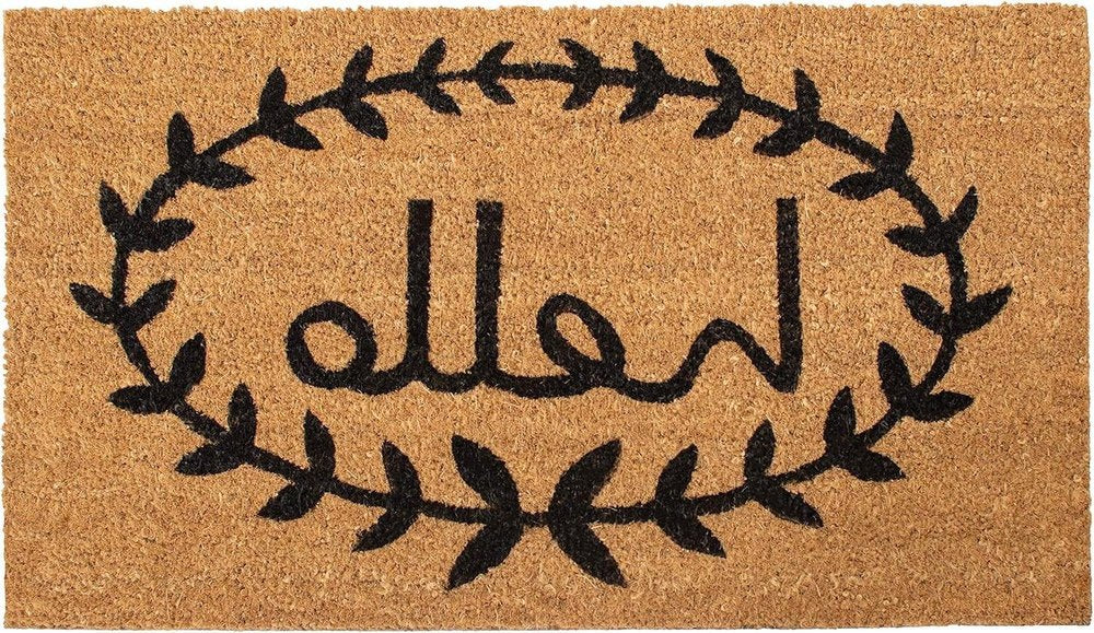 17" X 29" Natural And Black Hello Outdoor Coir Door Mat — view 5