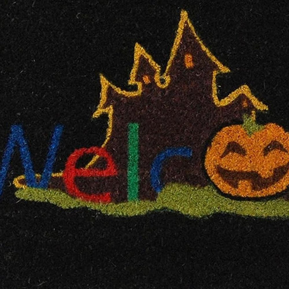 17" X 29" Black And Orange Coir Welcome Outdoor Halloween Door Mat — view 6