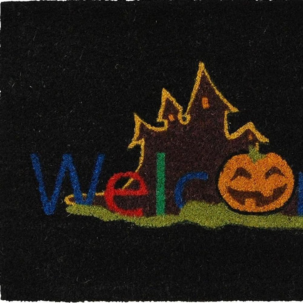 17" X 29" Black And Orange Coir Welcome Outdoor Halloween Door Mat — view 7