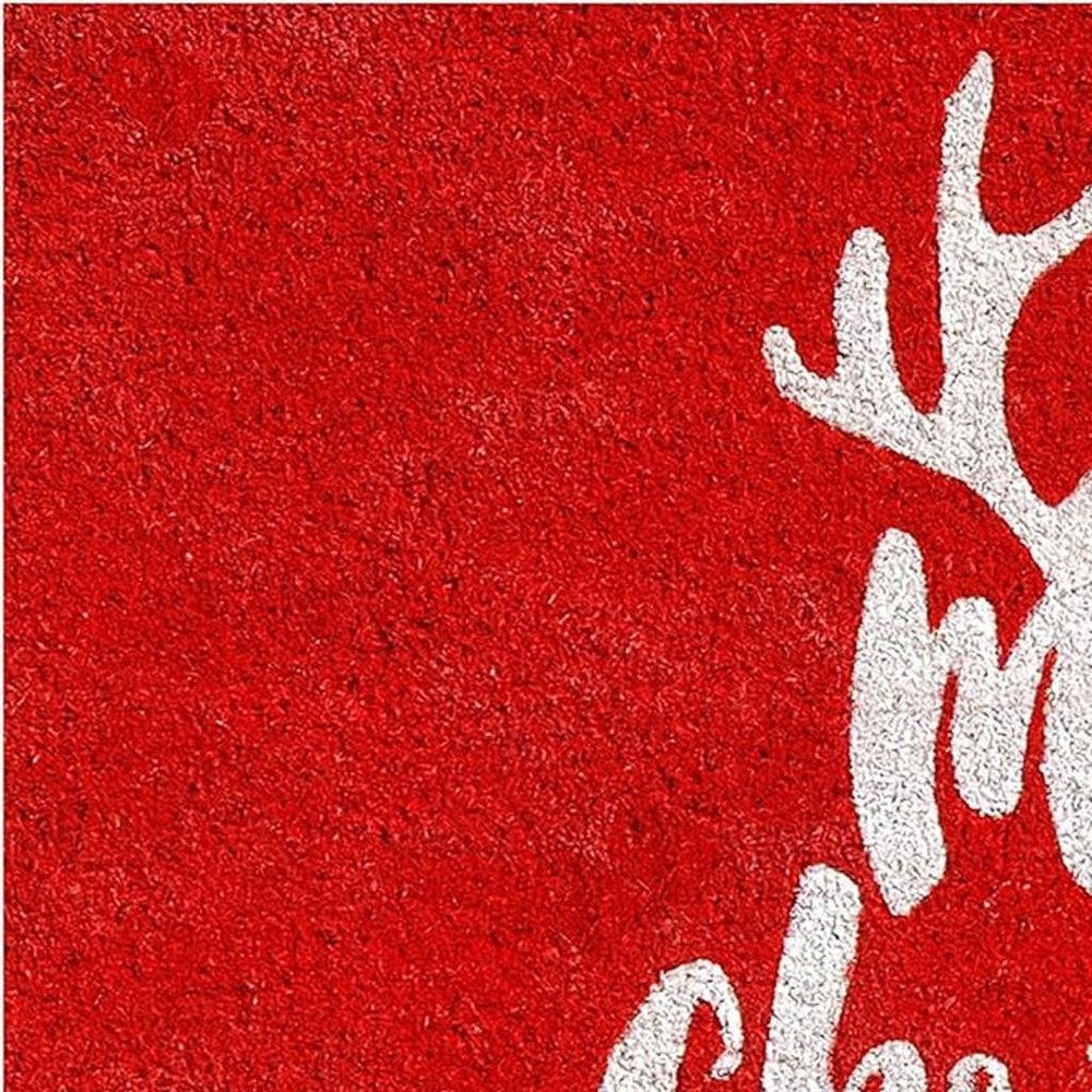 17" X 29" Red And White Coir Reindeer Outdoor Christmas Door Mat — view 15