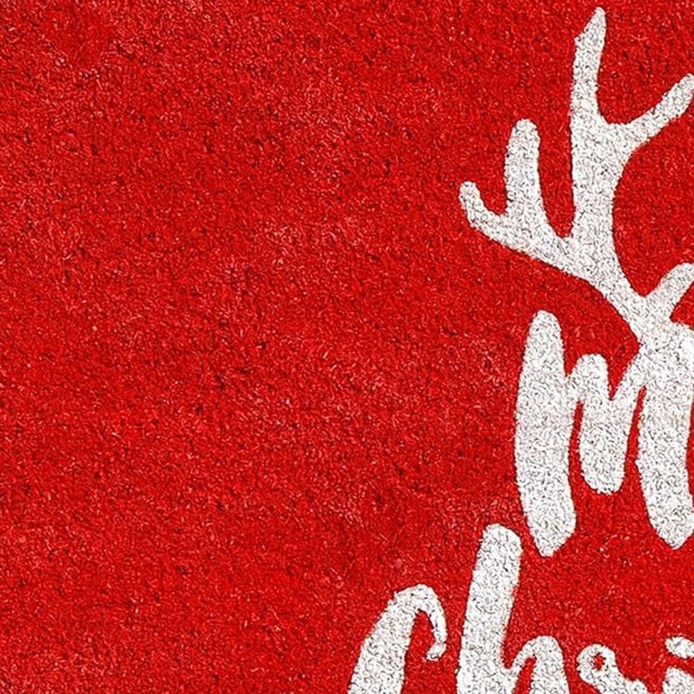 17" X 29" Red And White Coir Reindeer Outdoor Christmas Door Mat — view 11