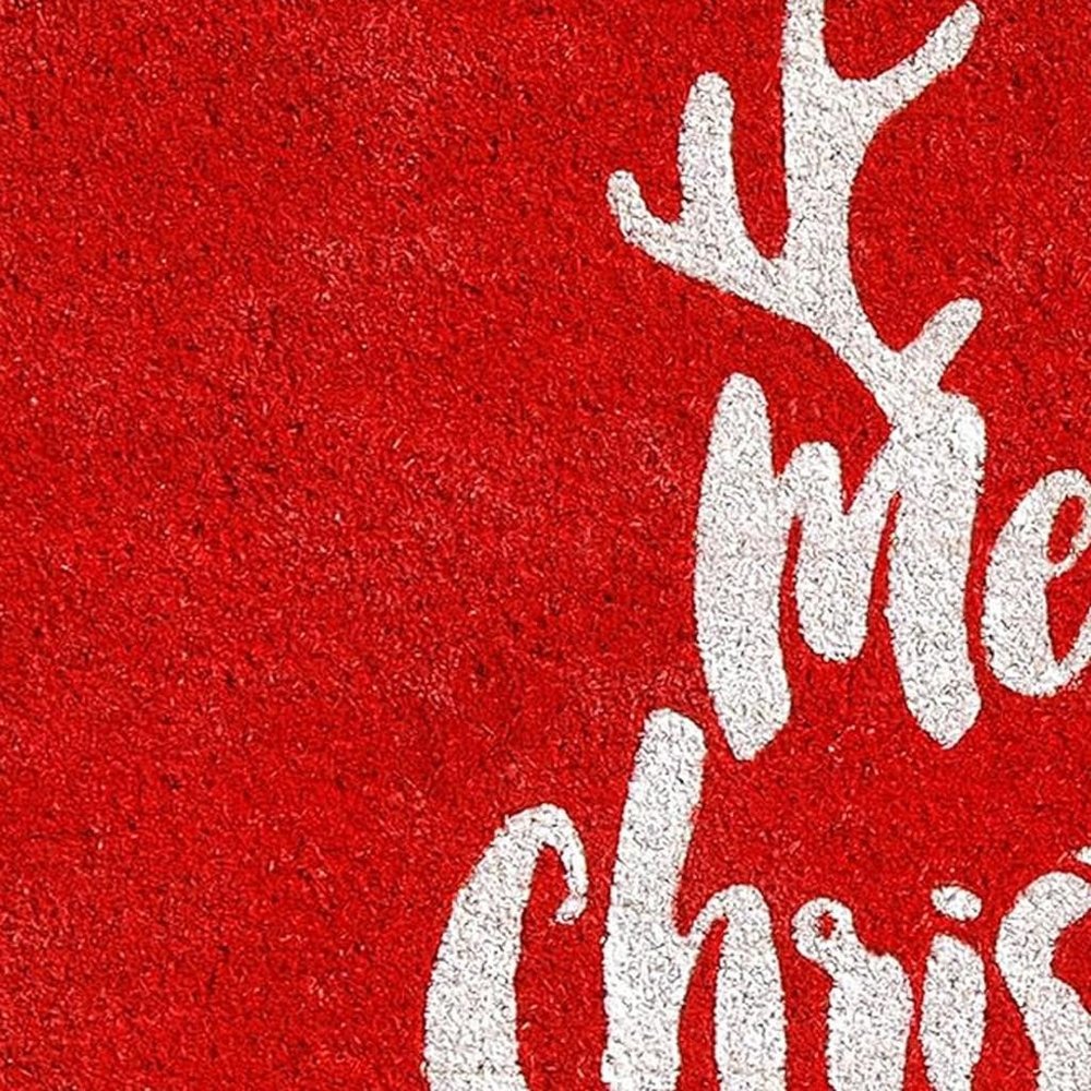 17" X 29" Red And White Coir Reindeer Outdoor Christmas Door Mat — view 9