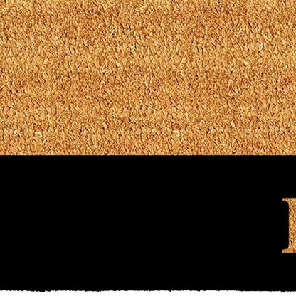 24" X 36" Natural And Black Color Block Hello Outdoor Coir Door Mat