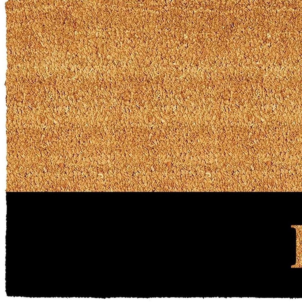 24" X 36" Natural And Black Color Block Hello Outdoor Coir Door Mat — view 3