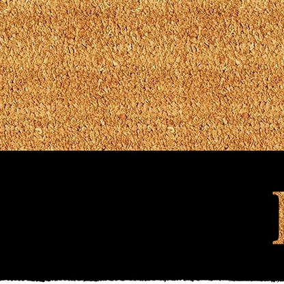 24" X 36" Natural And Black Color Block Hello Outdoor Coir Door Mat