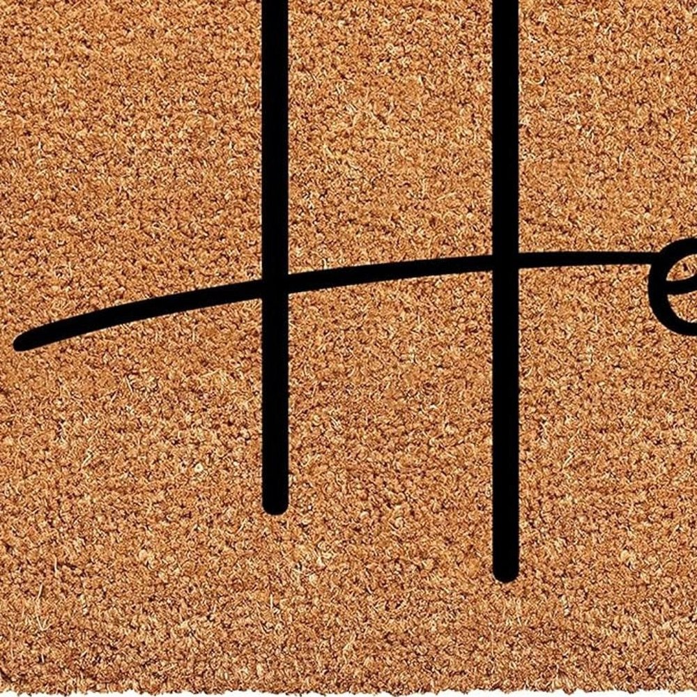 24" X 36" Natural And Black Mod Hello Outdoor Coir Door Mat — view 2