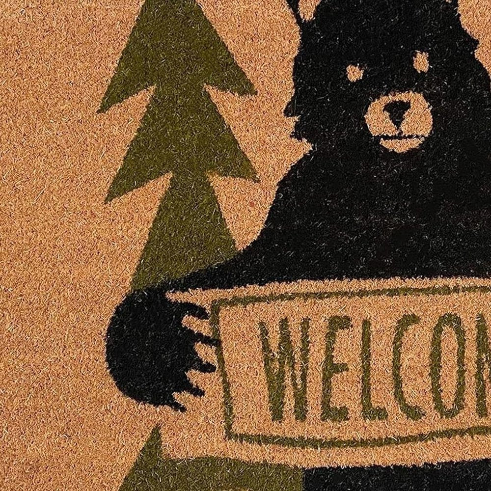 17" X 29" Natural And Black Coir Bear Outdoor Door Mat — view 12