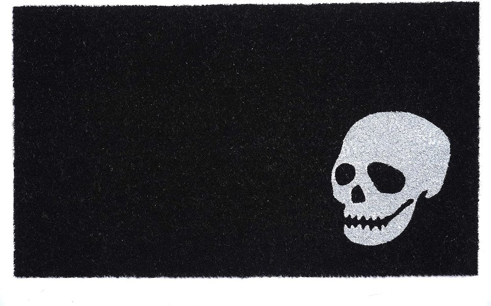 17" X 29" Black and White Coir Skull Outdoor Halloween Door Mat — view 8