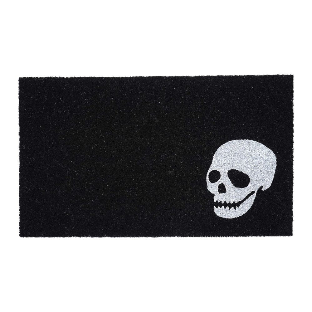 17" X 29" Black and White Coir Skull Outdoor Halloween Door Mat — view 10