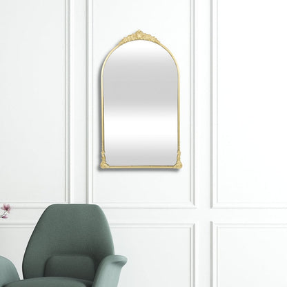 34" Gold Metal Arch Accent Mirror HomeRoots