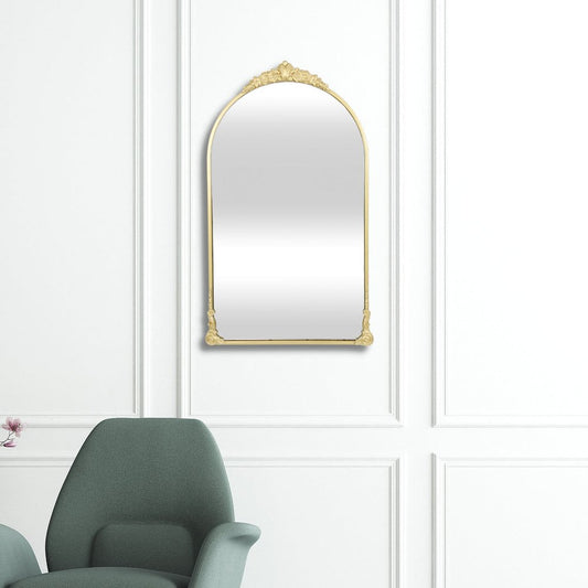 34" Gold Metal Arch Accent Mirror HomeRoots