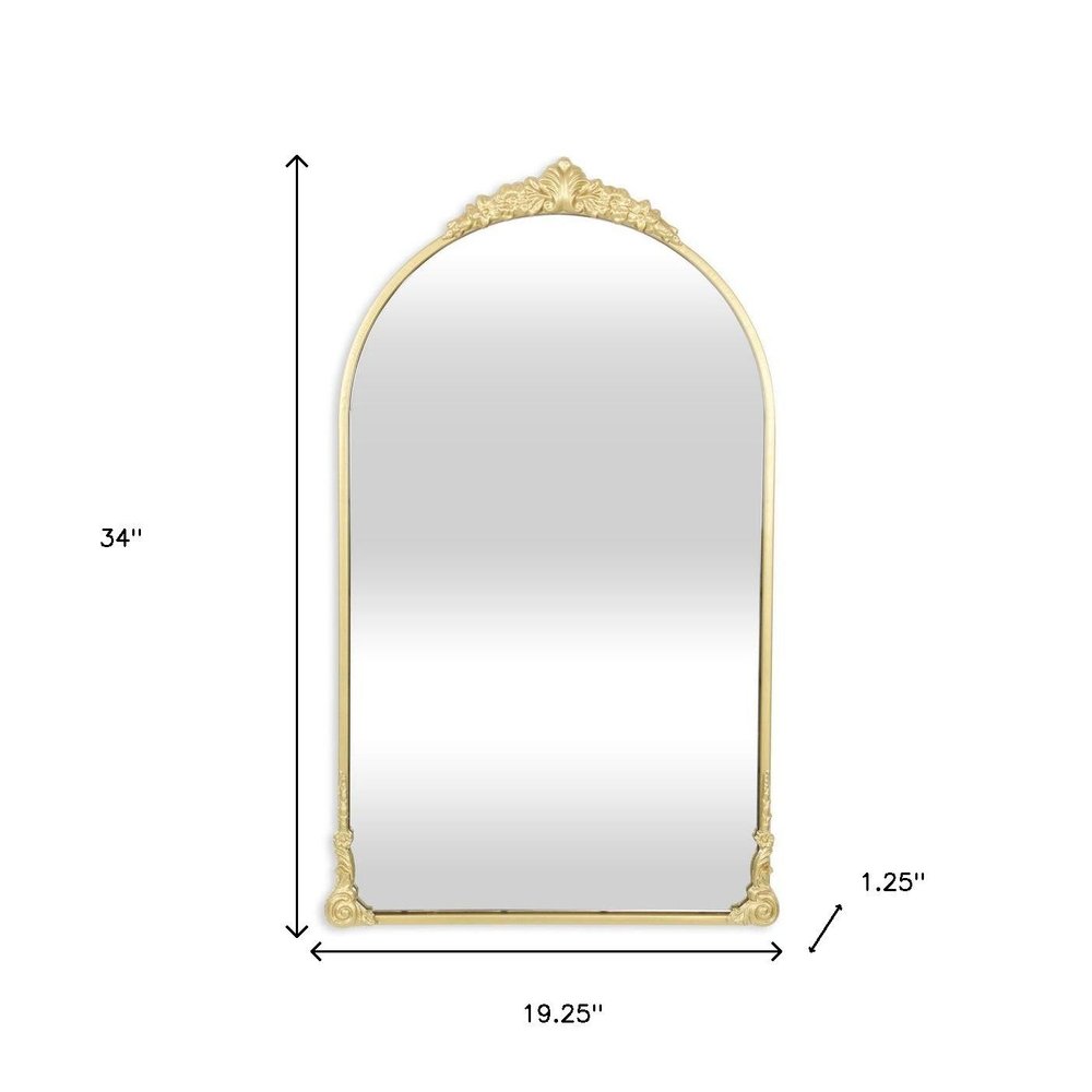 34" Gold Metal Arch Accent Mirror HomeRoots