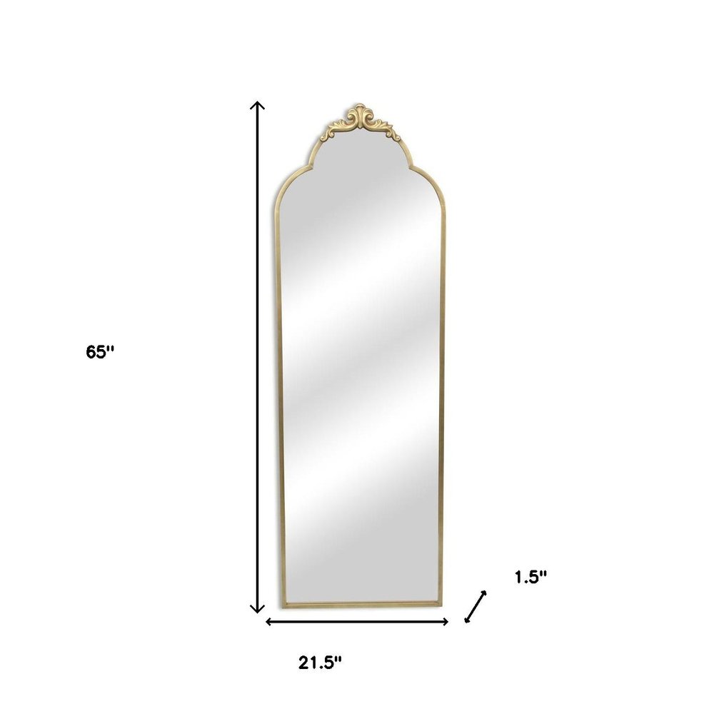 65" Gold Metal Arch Full Length Hanging Mirror HomeRoots
