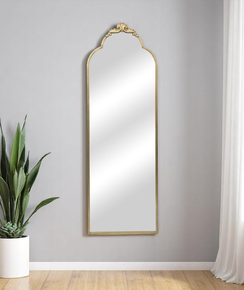 65" Gold Metal Arch Full Length Hanging Mirror HomeRoots