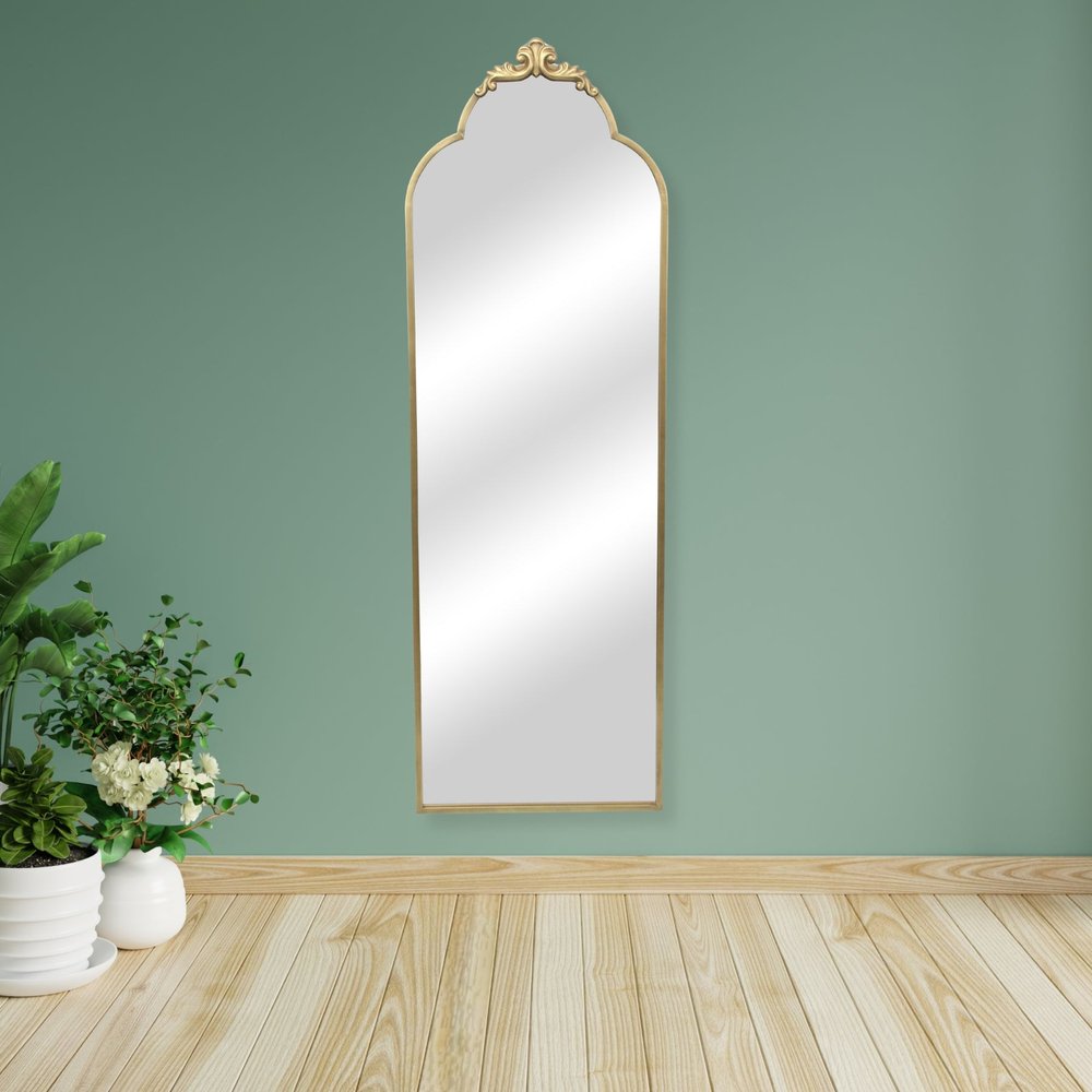 65" Gold Metal Arch Full Length Hanging Mirror HomeRoots