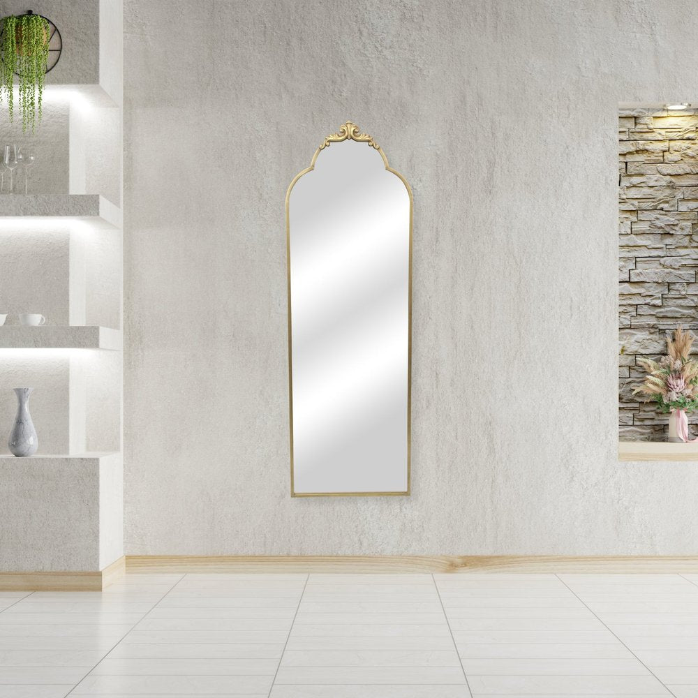 65" Gold Metal Arch Full Length Hanging Mirror HomeRoots