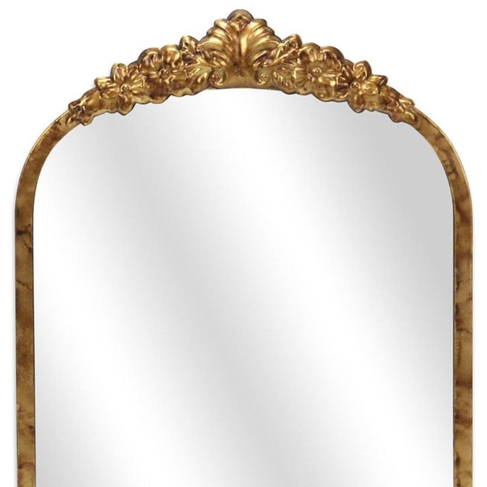 16" Gold Metal Arch Accent Mirror HomeRoots