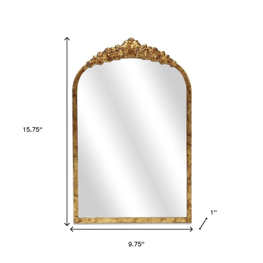 16" Gold Metal Arch Accent Mirror HomeRoots