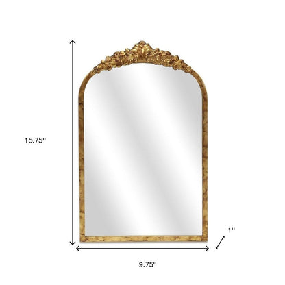 16" Gold Metal Arch Accent Mirror HomeRoots