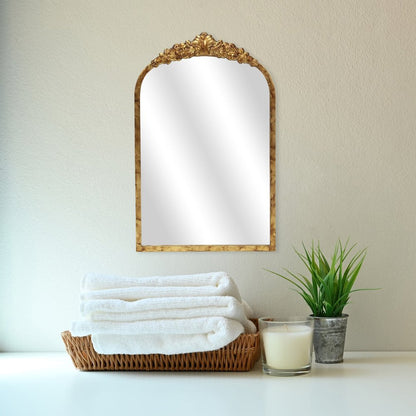 16" Gold Metal Arch Accent Mirror HomeRoots