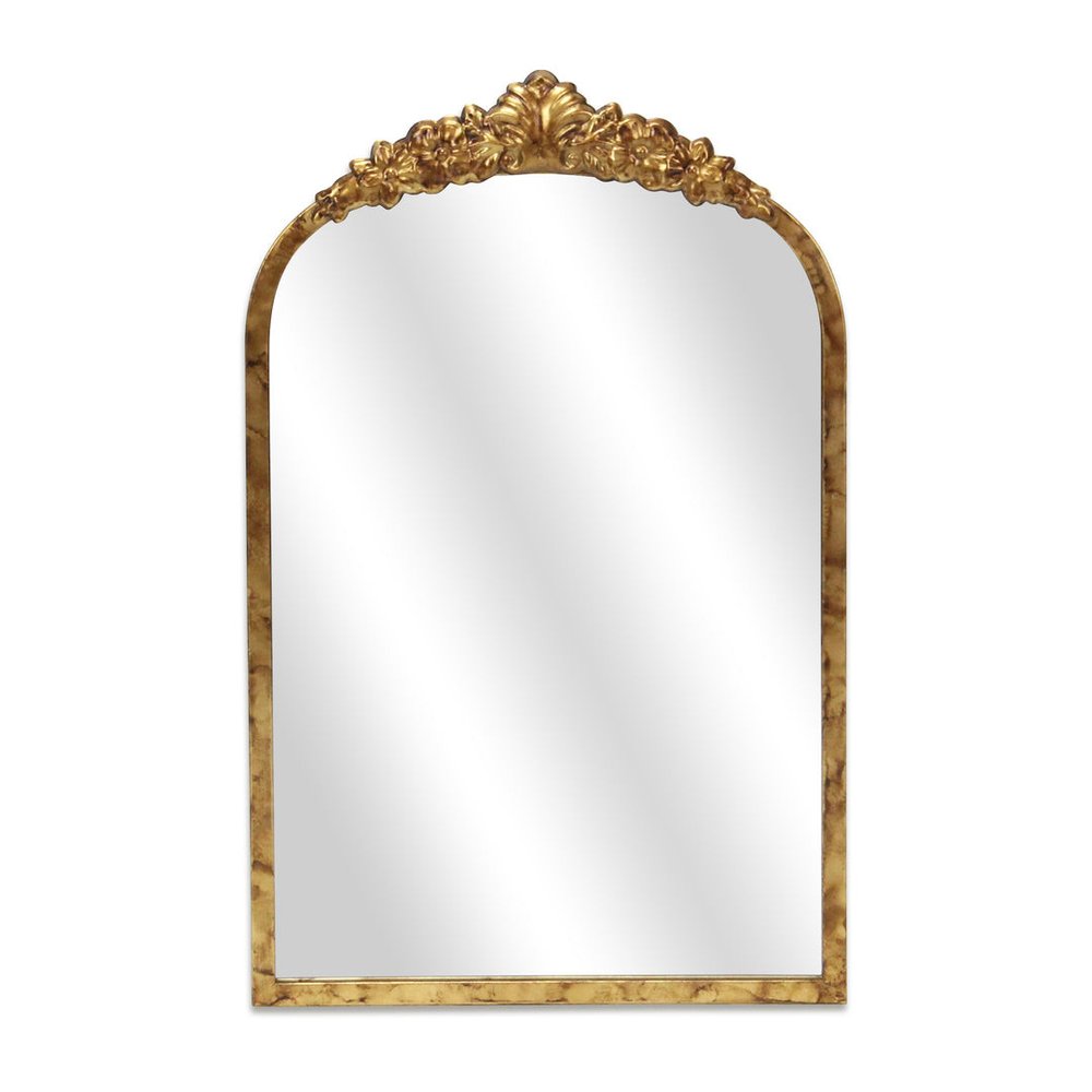 16" Gold Metal Arch Accent Mirror HomeRoots