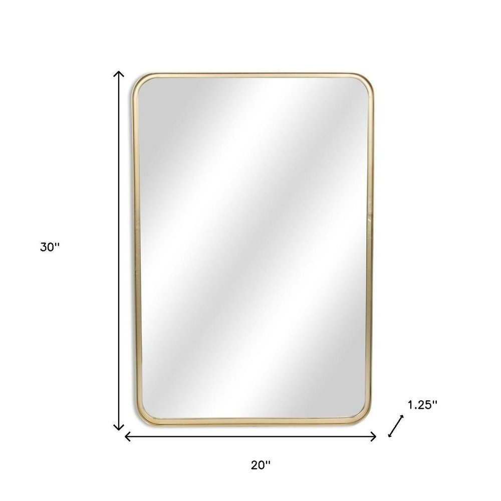 30" Gold Metal Accent Mirror HomeRoots