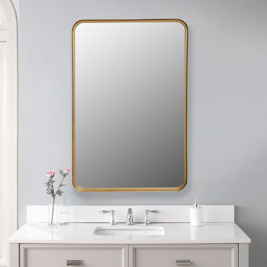 30" Gold Metal Accent Mirror HomeRoots