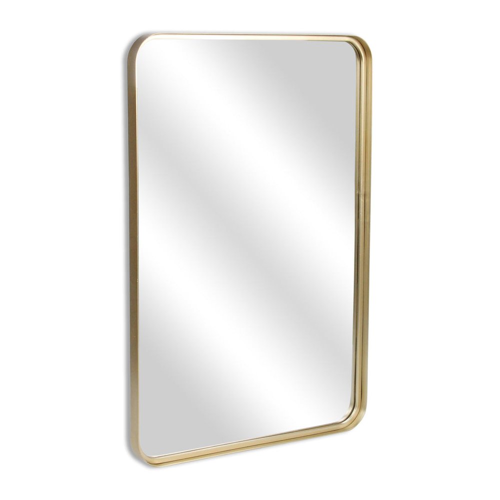 30" Gold Metal Accent Mirror HomeRoots