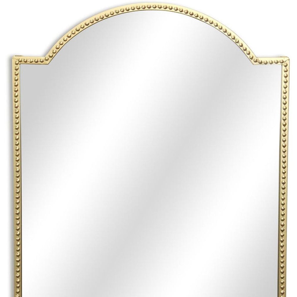 32" Gold Metal Beaded Arch Accent Mirror HomeRoots