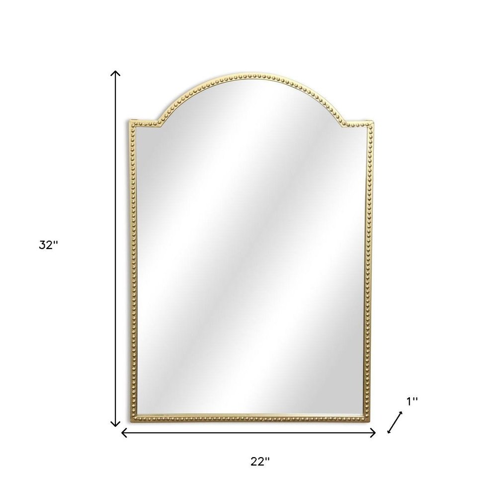 32" Gold Metal Beaded Arch Accent Mirror HomeRoots