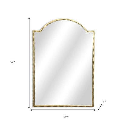 32" Gold Metal Beaded Arch Accent Mirror HomeRoots