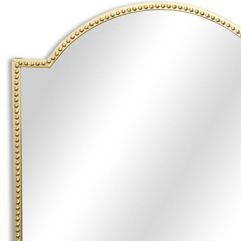 32" Gold Metal Beaded Arch Accent Mirror HomeRoots