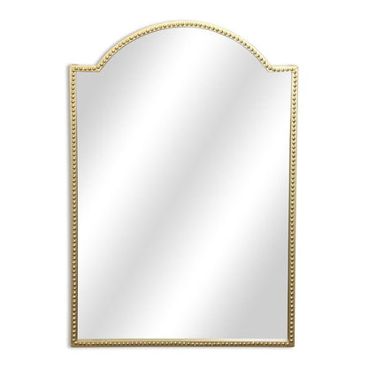 32" Gold Metal Beaded Arch Accent Mirror HomeRoots