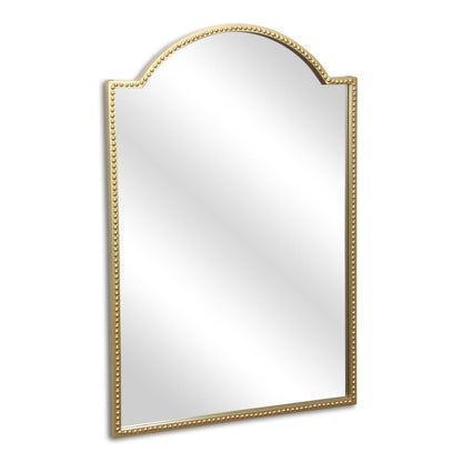32" Gold Metal Beaded Arch Accent Mirror HomeRoots