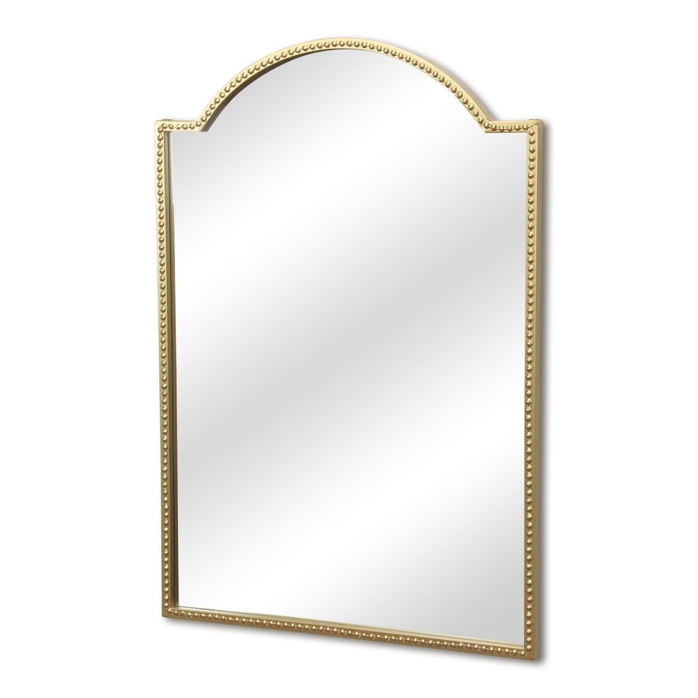 32" Gold Metal Beaded Arch Accent Mirror HomeRoots