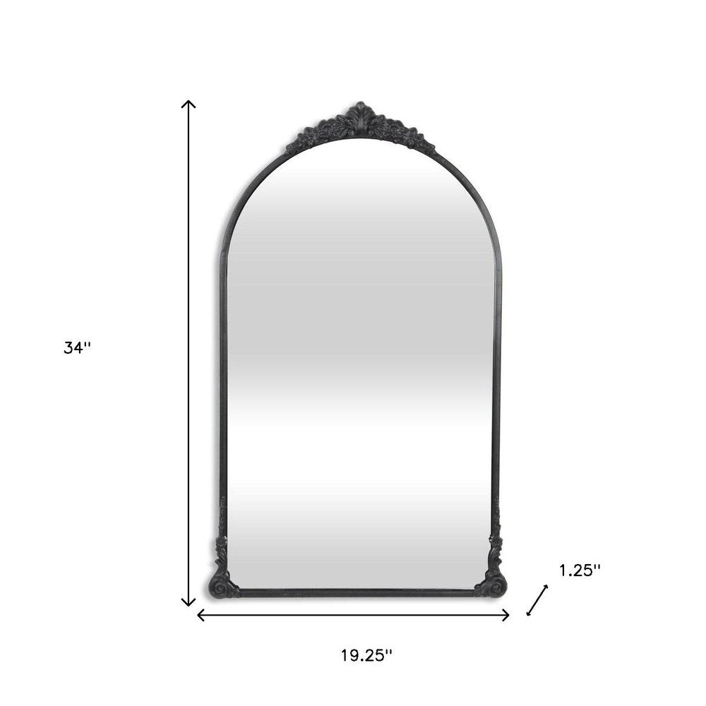 34" Black Metal Arch Accent Mirror — view 9